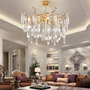 Modern luxury golden crystal water drop led chandelier dining room