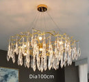 Modern luxury golden crystal water drop led chandelier dining room