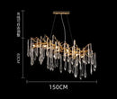 Modern luxury golden crystal water drop led chandelier dining room