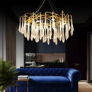 Modern luxury golden crystal water drop led chandelier dining room