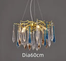 Modern luxury golden crystal water drop led chandelier dining room