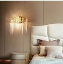 Modern luxury golden crystal water drop led chandelier dining room