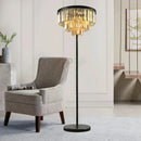 Modern luxury gray crystal black standing light living room lamp