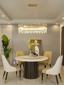 Modern luxury spectrum gold crystal chandelier dining room