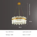 Modern luxury spectrum gold crystal chandelier dining room