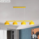 Modern macaron drum gray 4 light chandelier dining room pendant