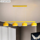 Modern macaron drum gray 4 light chandelier dining room pendant