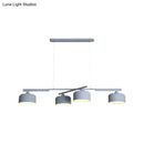 Modern macaron drum gray 4 light chandelier dining room pendant