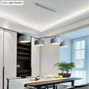 Modern macaron drum gray 4 light chandelier dining room pendant