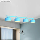 Modern macaron drum gray 4 light chandelier dining room pendant