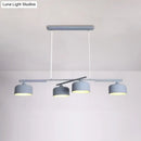 Modern macaron drum gray 4 light chandelier dining room pendant