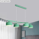 Modern macaron drum gray 4 light chandelier dining room pendant
