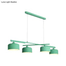 Modern macaron drum gray 4 light chandelier dining room pendant