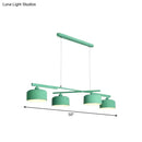 Modern macaron drum gray 4 light chandelier dining room pendant