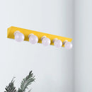 Modern macaron pink & yellow 5-light vanity sconce bathroom light