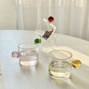 Modern marble sphere glass espresso cups kitchen set with saucers