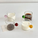 Modern marble sphere glass espresso cups kitchen set with saucers