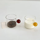 Modern marble sphere glass espresso cups kitchen set with saucers