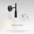 Modern matte black adjustable led wall lamp for bedroom reading