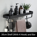 Modern matte black aluminum corner shelf bathroom storage holder