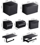 Modern matte black aluminum paper holder bathroom cube rack
