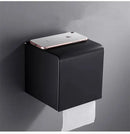 Modern matte black aluminum paper holder bathroom cube rack