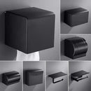 Modern matte black aluminum paper holder bathroom cube rack