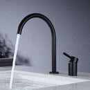 Modern matte black and brushed gold basin faucet bathroom sink tap