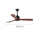 Modern matte black and dark brown wooden ceiling fan living room