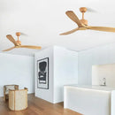 Modern matte black and dark brown wooden ceiling fan living room