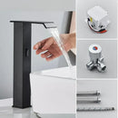 Modern matte black automatic sensor waterfall basin faucet bathroom sink tap