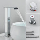 Modern matte black automatic sensor waterfall basin faucet bathroom sink tap