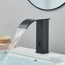 Modern matte black automatic sensor waterfall basin faucet bathroom sink tap