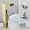 Modern matte black automatic sensor waterfall basin faucet bathroom sink tap