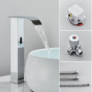 Modern matte black automatic sensor waterfall basin faucet bathroom sink tap