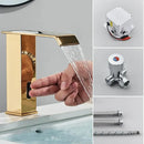 Modern matte black automatic sensor waterfall basin faucet bathroom sink tap
