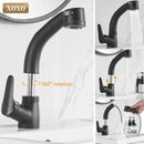 Modern matte black basin faucet kitchen pull out spray mixer tap