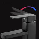 Modern matte black basin mixer bathroom faucet with rectangular spout
