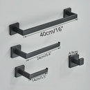 Modern matte black bathroom accessories set – bathroom towel rack