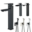 Modern matte black bathroom faucet set – bathroom sleek spout