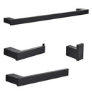 DecorBites™ Black Bathroom Hardware Set: Robe Hook, Towel Rail, Rack, Shelf, Tissue Holder & More
