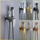Modern matte black bidet faucet shower mixer bathroom square sprayer