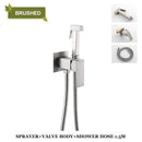 Modern matte black bidet faucet shower mixer bathroom square sprayer