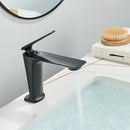 Modern matte black brass bathroom sink faucet