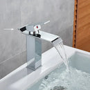 Modern matte black brass bathroom waterfall sink faucet