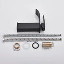 Modern matte black brass bathroom waterfall sink faucet