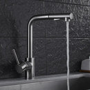 DecorBites™ Brass Brushed Nickel Kitchen Faucet High Arch Swivel Pull Out Spray Mixer Tap