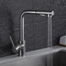 DecorBites™ Brass Brushed Nickel Kitchen Faucet High Arch Swivel Pull Out Spray Mixer Tap