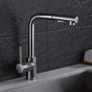 DecorBites™ Brass Brushed Nickel Kitchen Faucet High Arch Swivel Pull Out Spray Mixer Tap