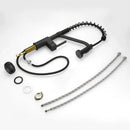 Modern matte black brass kitchen faucet with pull down sprayer